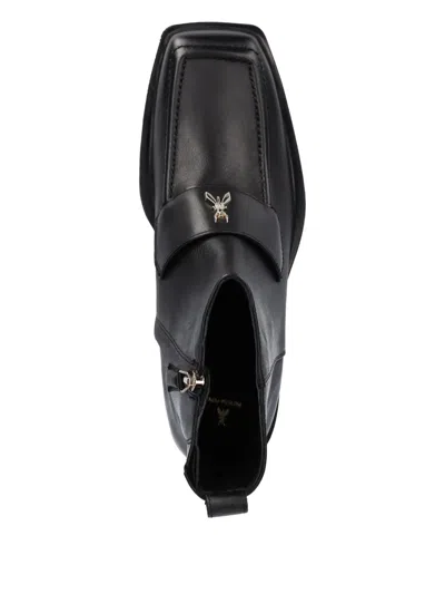 Patrizia Pepe Logo-appliqué Zip Boots In Black