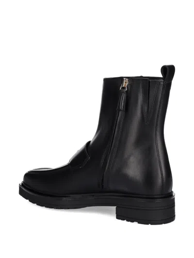Patrizia Pepe Logo-appliqué Zip Boots In Black
