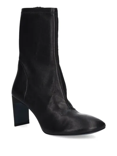 Patrizia Pepe Zip-fastening Round-toe Boots In Black