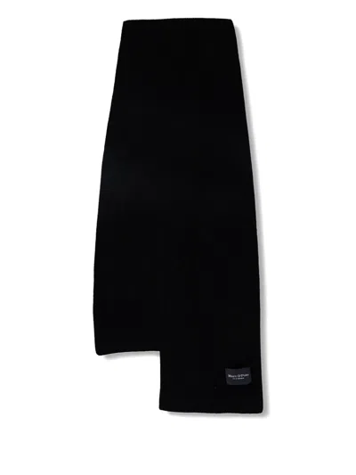 Marc O'polo Logo-patch Beanie Hat Set In Black