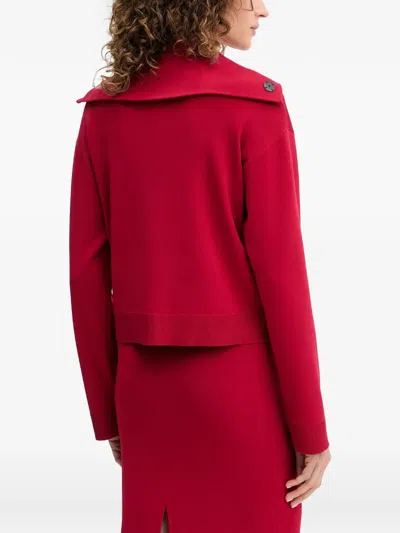 Patrizia Pepe Button-fastening Sweater In Red