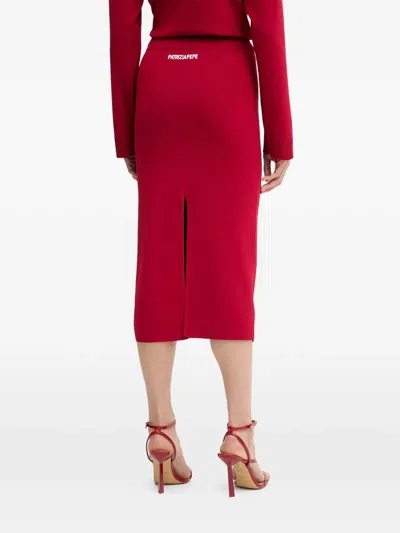 Patrizia Pepe Drawstring Midi Skirt In Red
