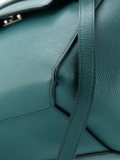 Pre-owned Celine Belt Bag Textured Leather Micro Satchel In Green