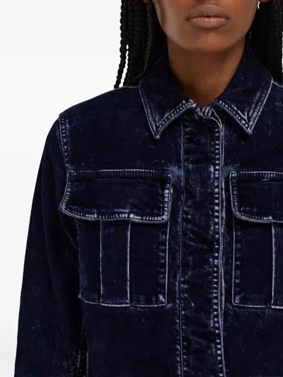 Ferragamo Flap-pocket Belted Cropped Jacket In Blue