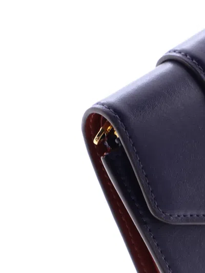 Pre-owned Louis Vuitton Lv Pont 9 Wallet Leather Compact Small Wallets In Blue