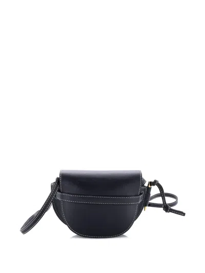 Pre-owned Loewe Gate Shoulder Bag Leather Mini Crossbody Bag In Black