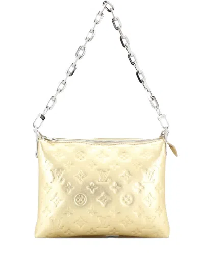 Pre-owned Louis Vuitton Coussin Bag Monogram Embossed Lambskin Pm Crossbody Bag In Gold