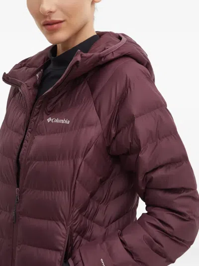 Columbia Powder Lite™ Ii Hooded Logo-detail Jacket In Burgundy