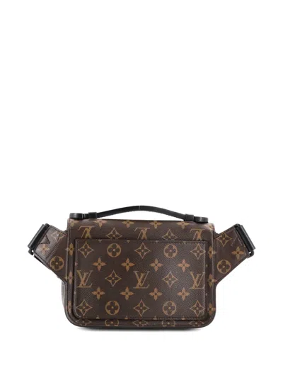 Pre-owned Louis Vuitton S Lock Sling Bag Macassar Monogram Canvas Belt Bag In Brown