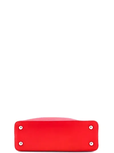 Pre-owned Louis Vuitton Capucines Bag Leather Pm Satchel In Red