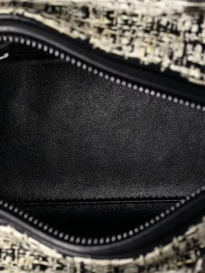 Pre-owned Dior Lady  Bag Tweed Medium Satchel In Black