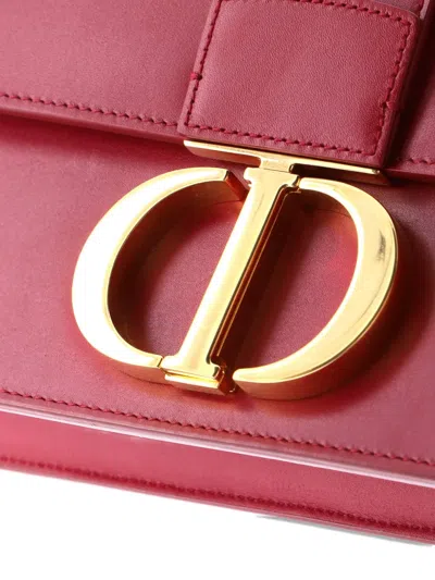 Pre-owned Dior 30 Montaigne Flap Bag Leather Shoulder Bag In Red