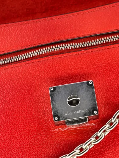 Pre-owned Louis Vuitton Very Messenger Monogram Leather Shoulder Bag In Red