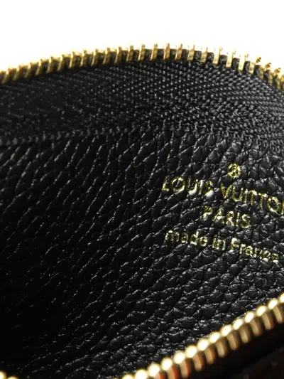 Pre-owned Louis Vuitton Zip Key Monogram Empreinte Leather Pouch In Black