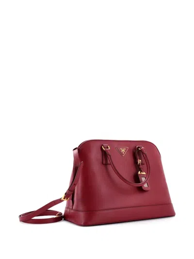 Pre-owned Prada Open Promenade Bag Saffiano Leather Large Tote Bag In Red
