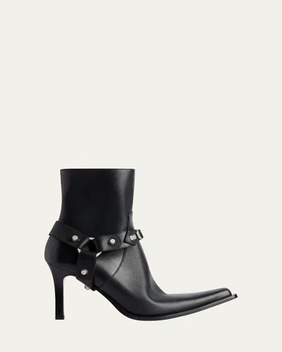Balenciaga City Calfskin Heeled Ankle Boots In Multi
