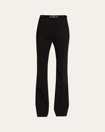 Veronica Beard Gracie Belted Flare Pants In Black