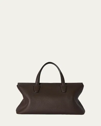 The Row Marcel Slouchy Top-handle Bag In Grain Leather In Brown