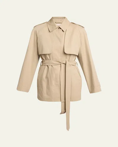 The Row Tavoris Hybrid Trench Jacket In Neutral