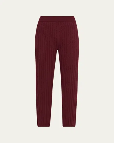 Simkhai Tillie Cashmere-cotton Travel Pants In Burgundy