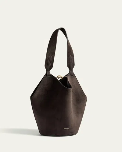 Khaite Distinctive Brown Calfskin Leather Tote With Gold Chain Detail In Brown