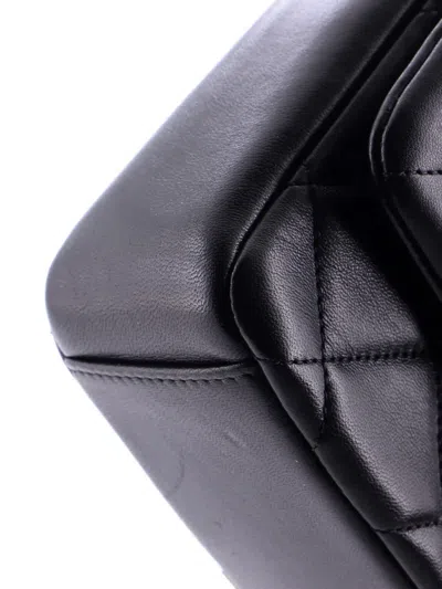 Pre-owned Chanel Side Note Flap Bag Quilted Lambskin Small Crossbody Bag In Black
