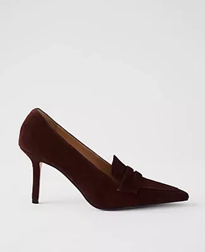 Ann Taylor Suede Nip Toe Penny Pump In Brown