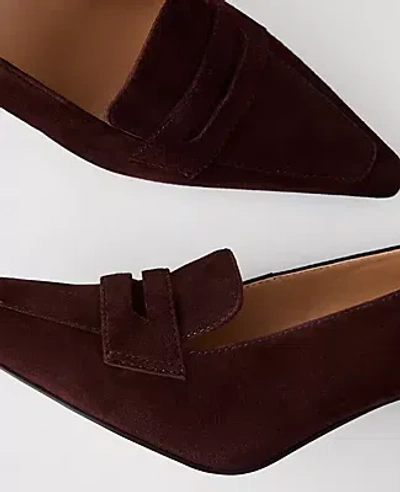 Ann Taylor Suede Nip Toe Penny Pump In Brown
