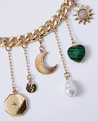 Ann Taylor Charm Statement Necklace In Gold