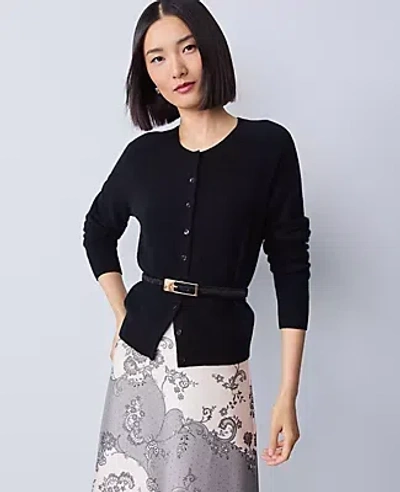 Ann Taylor Cashmere Ann Cardigan In Black