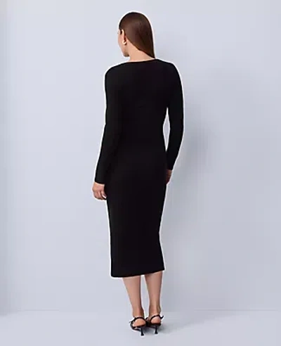 Ann Taylor Petite Wrap Sweater Sheath Dress In Black