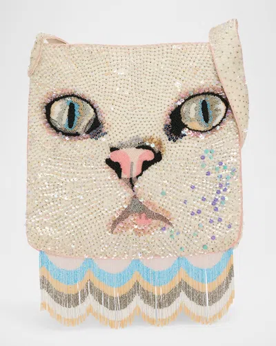 Valentino Le Chat De La Maison Beaded Cat Crossbody Bag