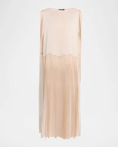 Ungaro Solara Sleeveless Fringe Maxi Dress In Neutral