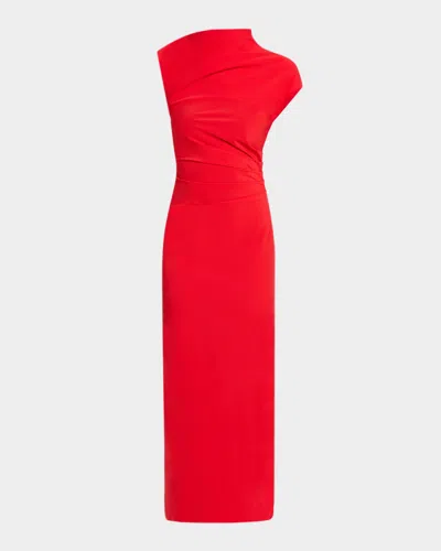 Wynn Hamlyn Rita Asymmetric Maxi Dress In Red