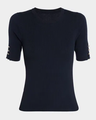 A.l.c Josie Ribbed Scoop-neck Top In Black
