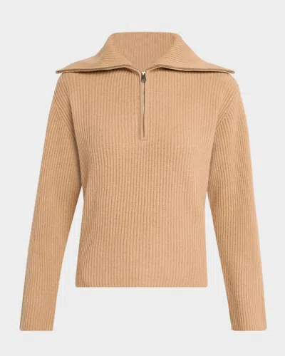 Simkhai Landry Cashmere Zip Sweater In Brown