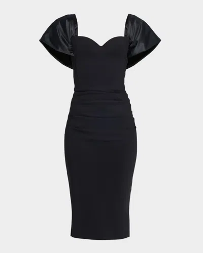 Chiara Boni La Petite Robe Silvya Sweetheart Midi Sheath Dress In Black