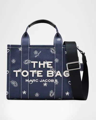 Marc Jacobs The Bandana Canvas Small Tote Bag In Blue