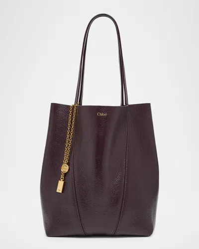Chloé Spin Medium Tote Bag In Leather
