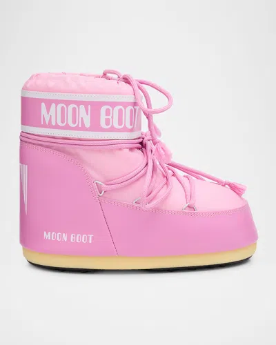 Moon Boot Icon Low Nylon Snow Boots In Pink