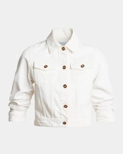 Gabriela Hearst Adira Crop Denim Jacket In White