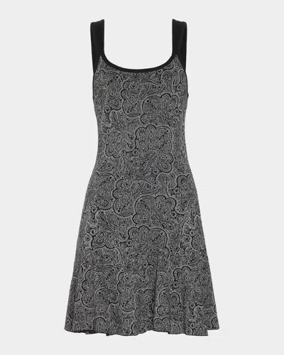 Ramy Brook Lidia Sleeveless Metallic Sweater Mini Dress In Neutral