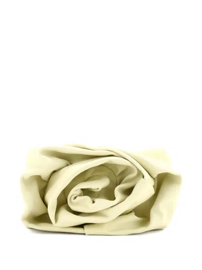 Pre-owned Burberry Rose Leather Clutch Bag In Yellow