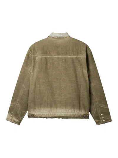 Thug Club Collared Jacket In Green