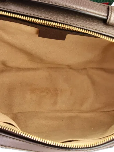 Pre-owned Gucci Ophidia Zip Around Camera Bag Gg Coated Canvas Small Shoulder Bag In Brown
