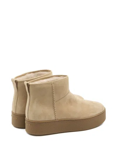 Hogan Shearling And Suede Boots In Multi