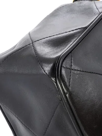 Pre-owned Chanel Diamond Cc Camera Bag Quilted Leather Small Shoulder Bag In Black