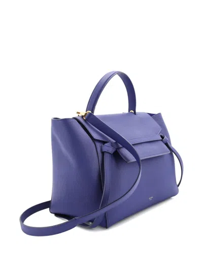 Pre-owned Celine Belt Bag Calfskin Mini Satchel In Blue
