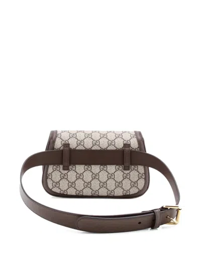 Pre-owned Gucci Blondie Gg Coated Canvas Belt Bag In Brown