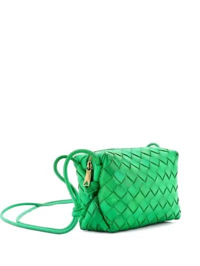 Pre-owned Bottega Veneta Loop Intrecciato Nappa Mini Crossbody Bag In Green